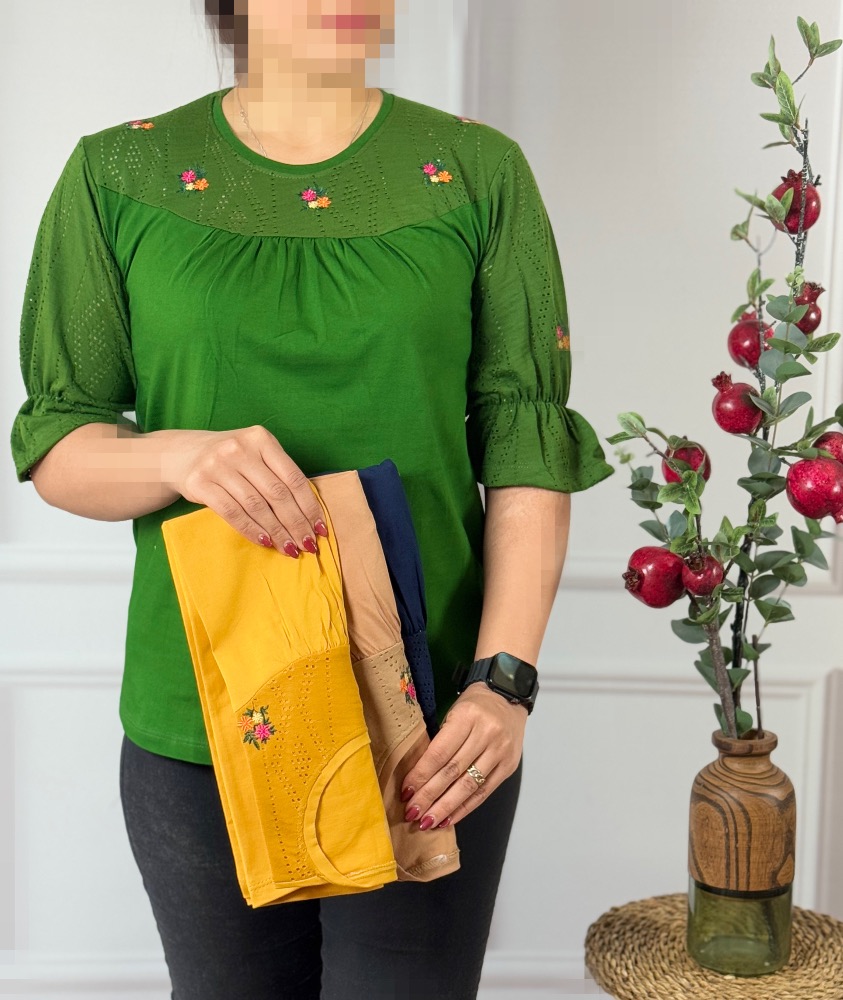 بلوز آستین شیپوری یلدا کد 4125