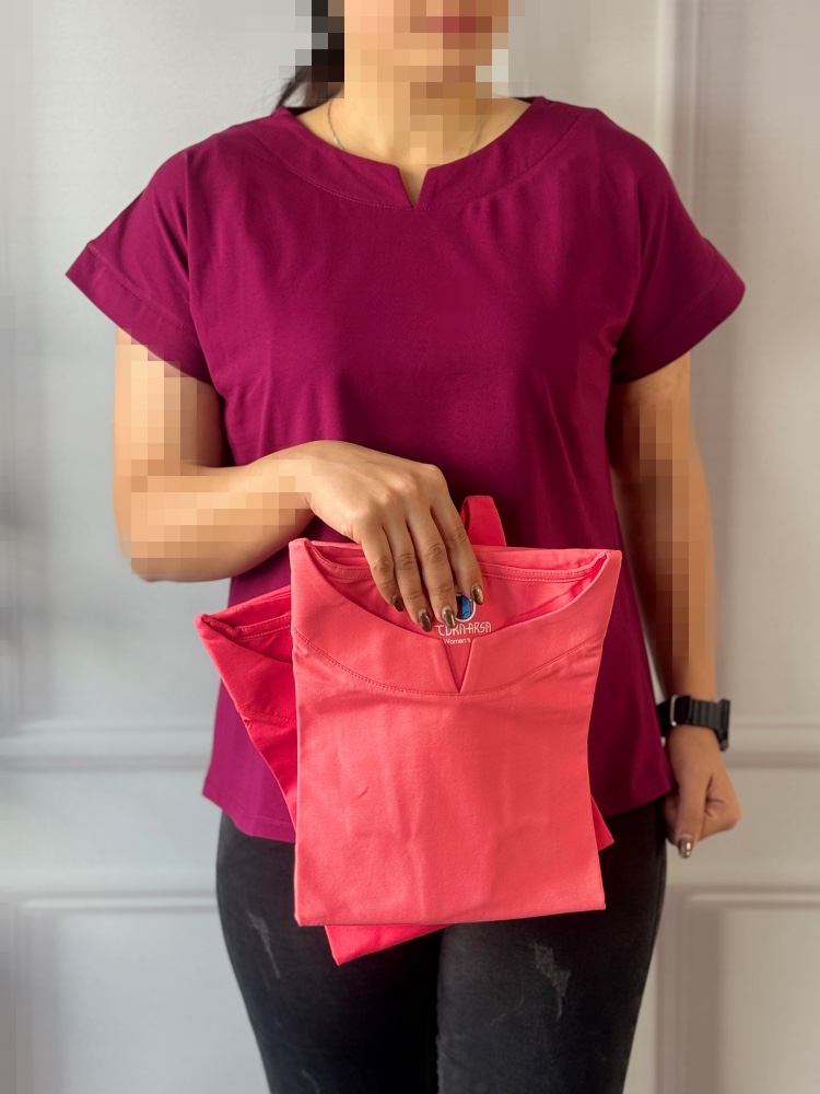 تیشرت یقه کوبایی راحیل کد 4091