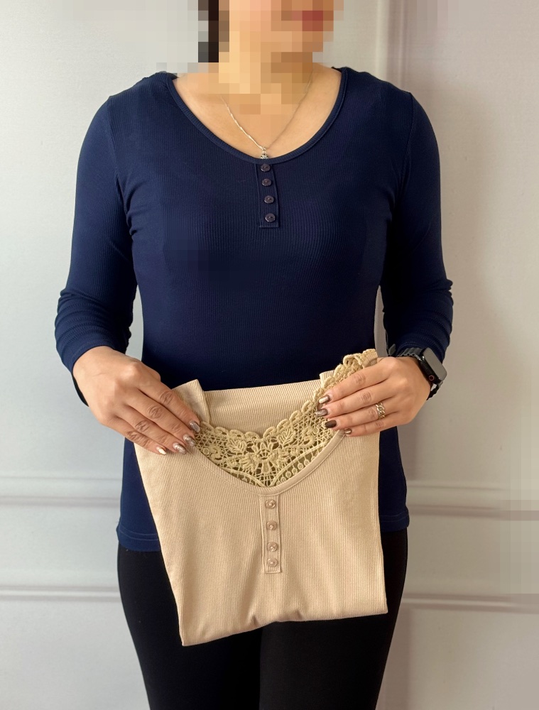 بلوز پشت گیپور غزل کد 4111