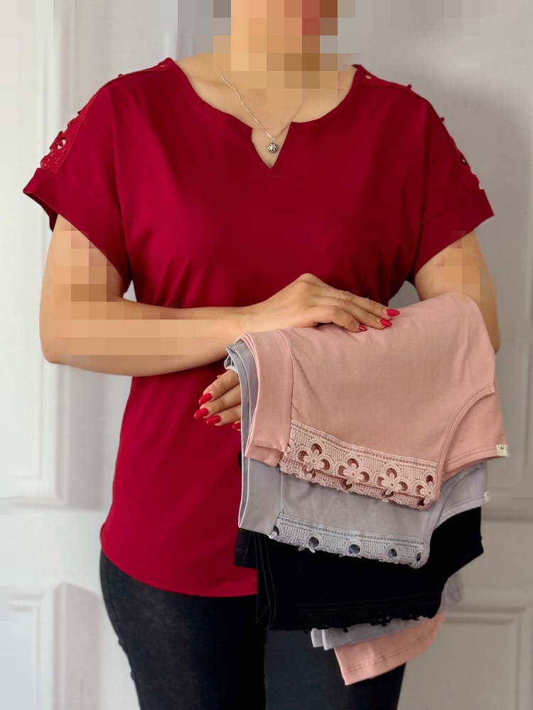 تیشرت سرشانه گیپور حلما کد 4034